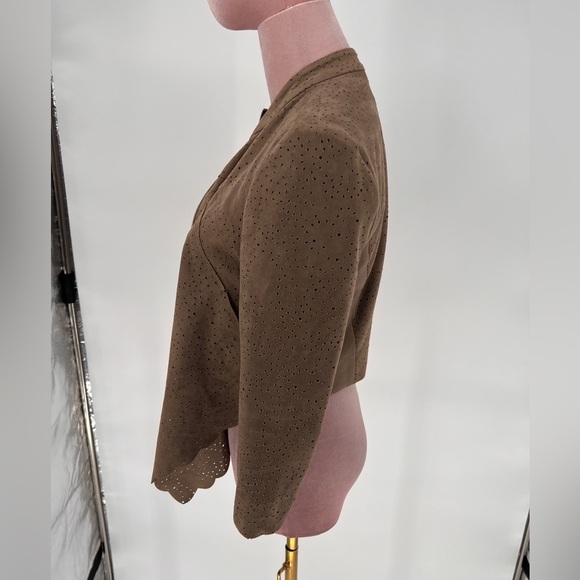 EUC BCBGMaxAzria Bri Perforated Faux Suede Jacket - Picture 9 of 14
